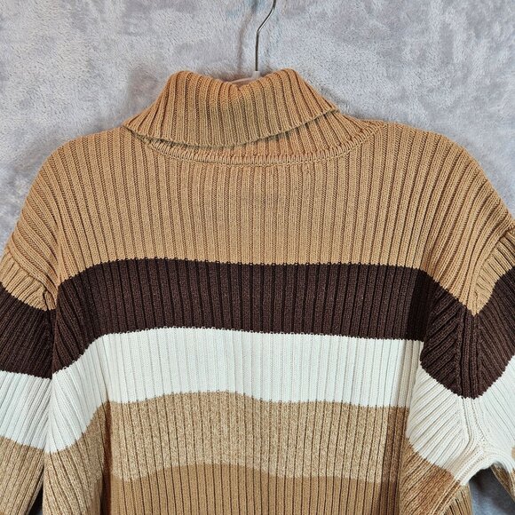 Liz Claiborne Woman Striped Turtleneck Sweater 1X Ribbed Knit career modest - Picture 11 of 14